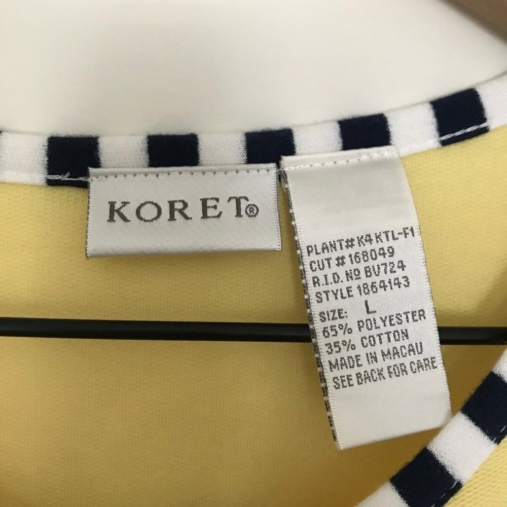 Koret Yellow Nautical Sailboat Cadigan Sweater - Large - Picture 4 of 5
